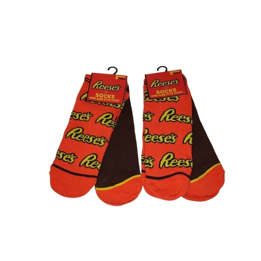 Reese's Chocolate Brown And Orange Ankle Socks Set Of Four